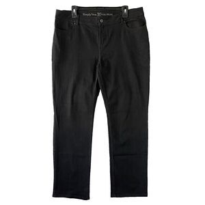 Simply Vera Vera Wang Size 14 Black Straight Leg Jeans Stretch Denim Pants